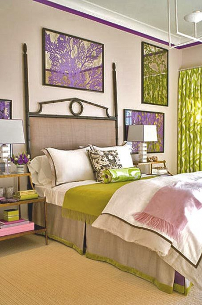Яркие интерьеры спальни — Тонкая игра цвета в фото