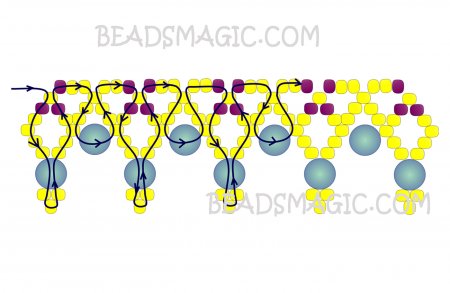 Схема плетения из бисера ожерелья «Miranda» в фото