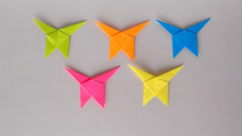 Бабочки из бумаги. Поделки оригами для детей в фото