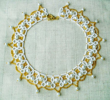 Схема плетения из бисера ожерелья «Perla» в фото
