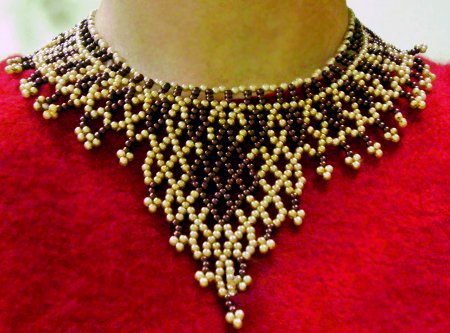 Схема плетения из бисера ожерелья «Брюле» в фото