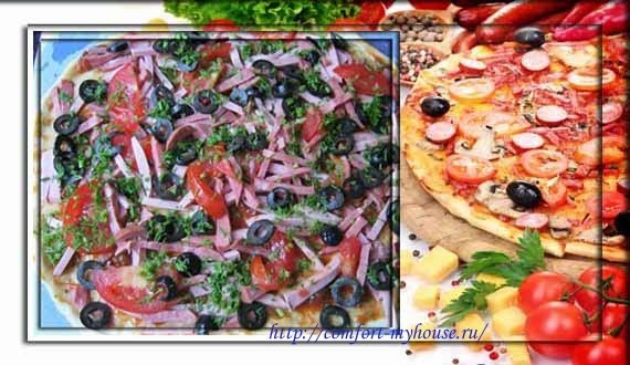 Простой рецепт приготовления домашней пиццы в фото