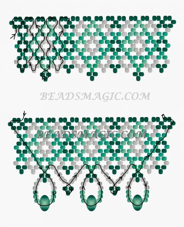 Схема плетения из бисера ожерелья «Эмили» в фото