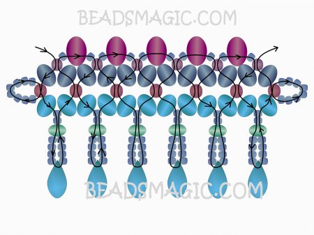 Схема плетения из бисера ожерелья «Real» в фото