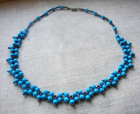 Схема плетения из бисера ожерелья «Дарья» в фото