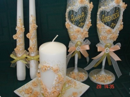 Свечи на свадьбу своими руками: мастер-класс с фото и видео в фото