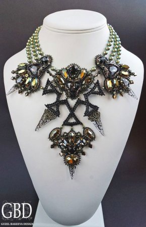 Схема плетения из бисера  ожерелья «Star» от  Гузель Бакеева в фото