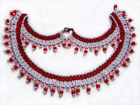 Схема плетения из бисера ожерелья «Сranberries» в фото
