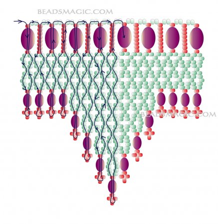 Схема плетения из бисера ожерелья принцессы в фото