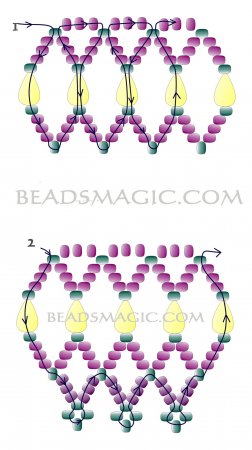 Схема плетения из бисера ожерелья «Milk Choclate» в фото