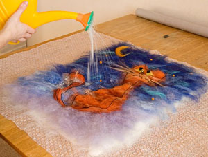 Картина из шерсти для начинающих в технике мокрого валяния с фото в фото