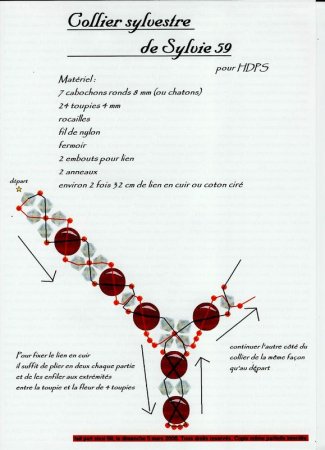 Схема плетения из бисера ожерелья «Сильви» в фото