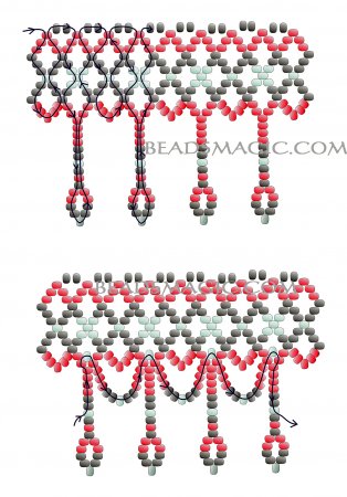 Схема плетения из бисера ожерелья «Сельме» в фото