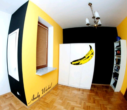 Мужская спальня в стиле Энди Уорхола в фото