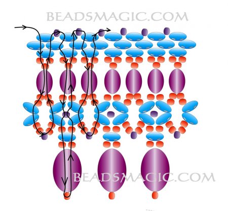 Схема плетения из бисера ожерелья «Антонелла» в фото