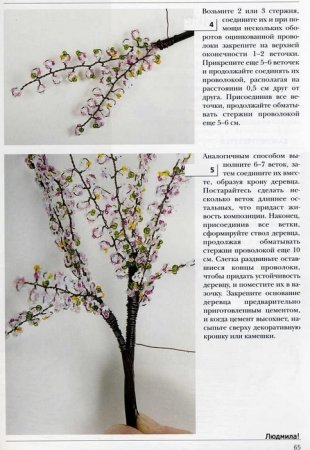 Деревья из бисера: фрагмент книги для изучения плетения в фото