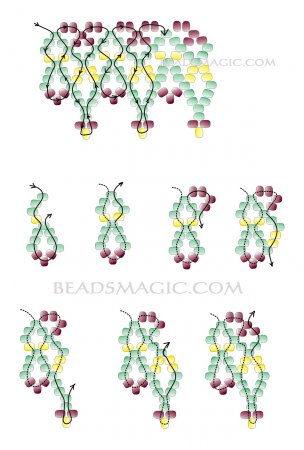 Схема плетения из бисера ожерелья «Тереза» в фото
