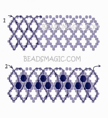 Схема плетения из бисера ожерелья «MATILDE» в фото