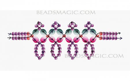 Схема плетения из бисера ожерелья «Ava» в фото