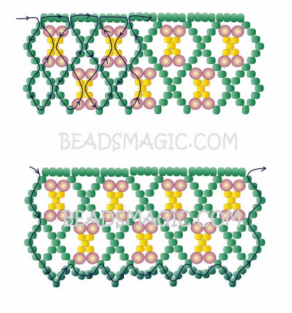 Схема плетения из бисера ожерелья «Glade» в фото
