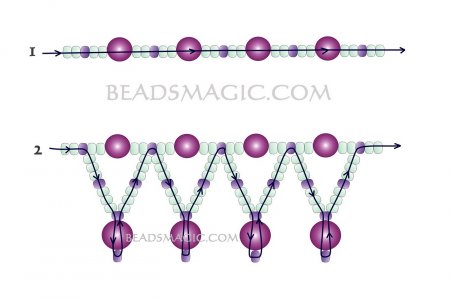 Схема плетения из бисера ожерелья «Нежность» в фото