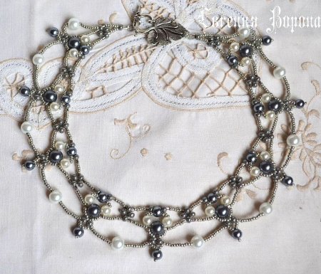 Схема плетения из бисера ожерелья «Margo» в фото