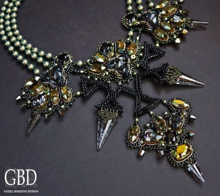 Схема плетения из бисера  ожерелья «Star» от  Гузель Бакеева в фото