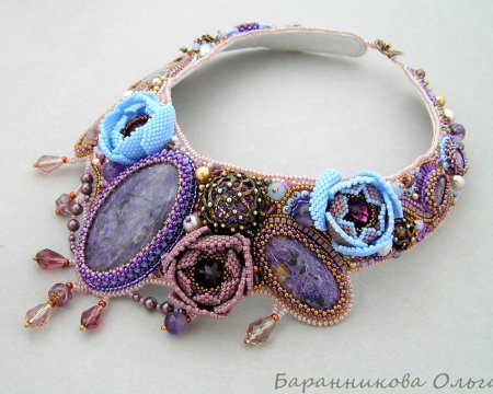 Идея плетения из бисера ожерелья «Вдохновение» от Ольги Баранниковой в фото