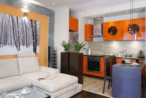 Оранжевый цвет на Вашей кухне в фото