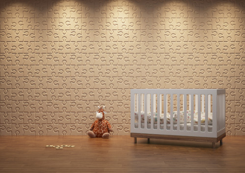 Пазлы и головоломки, как идея украшения стен в детской в фото