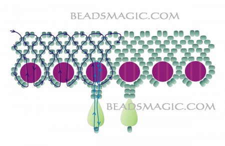 Схема плетения из бисера ожерелья «Халкидиках» в фото