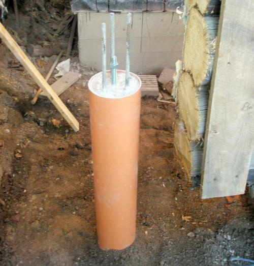 Фундамент из пластиковых труб под веранду своими руками в фото