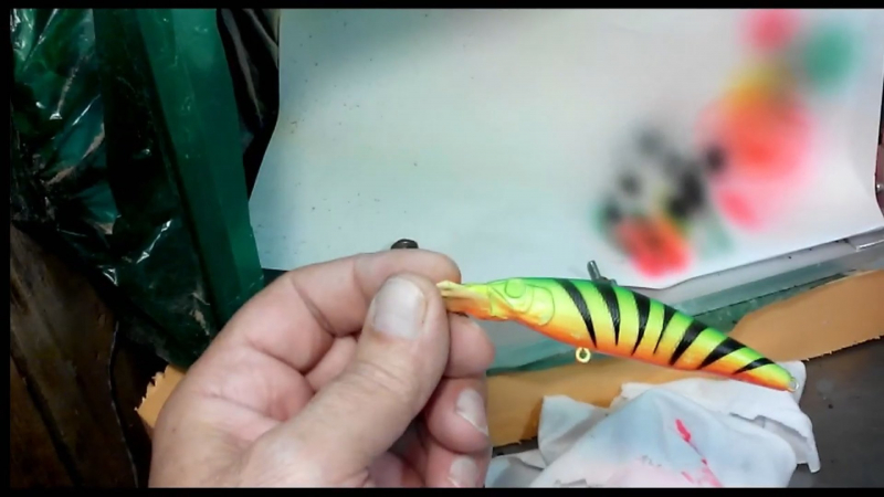 Покраска воблеров Расцветка Fire Tiger в фото