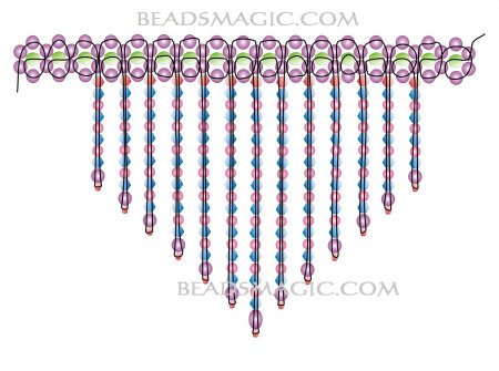 Схема плетения из бисера ожерелья «Verushka» в фото