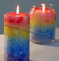 Декоративные свечи ручной работы | Цветные кубики в фото