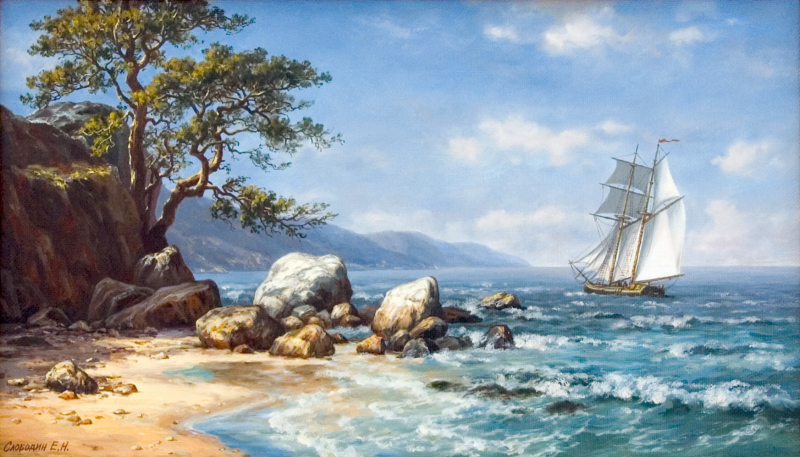 Мастер-класс по живописи маслом для начинающих: пейзаж и море с видео в фото