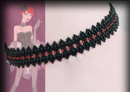 Схема плетения из бисера ожерелья «Кабаре» от Rumiantzeva в фото