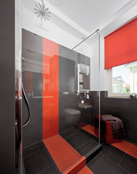 «Графическая» ванная комната в фото