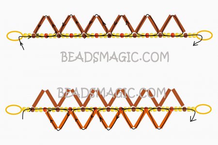 Схема плетения из бисера ожерелья «Janny» в фото