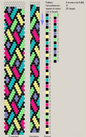 Схема плетения из бисера Веревки Мэллов в фото
