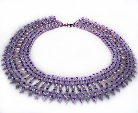 Схема плетения из бисера ожерелья «Fame» в фото