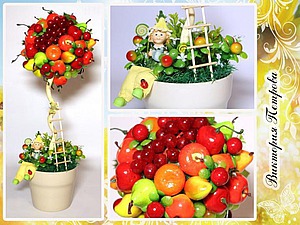 Топиарии из фруктов и ягод: мастер-класс с фото и видео в фото