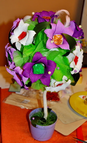 Топиарии из цветов и конфет в технике канзаши: мастер-класс с фото в фото