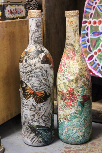 Бутылка, украшенная своими руками: подарок к Новому году в фото
