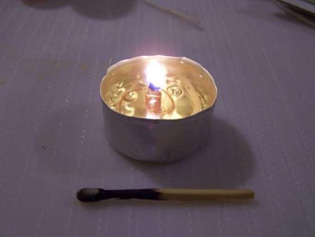 Как сделать масляную свечу в фото