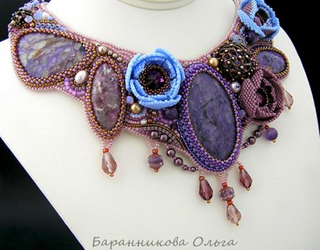Идея плетения из бисера ожерелья «Вдохновение» от Ольги Баранниковой в фото