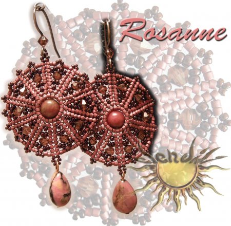 Схема плетения из бисера сережек «Rosanne» в фото