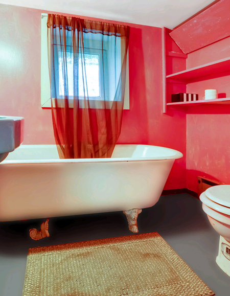 Сочные цвета в интерьере ванной в фото