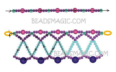 Схема плетения из бисера ожерелья «Николь» в фото