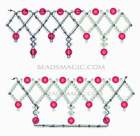 Схема плетения из бисера ожерелья «Norma» в фото